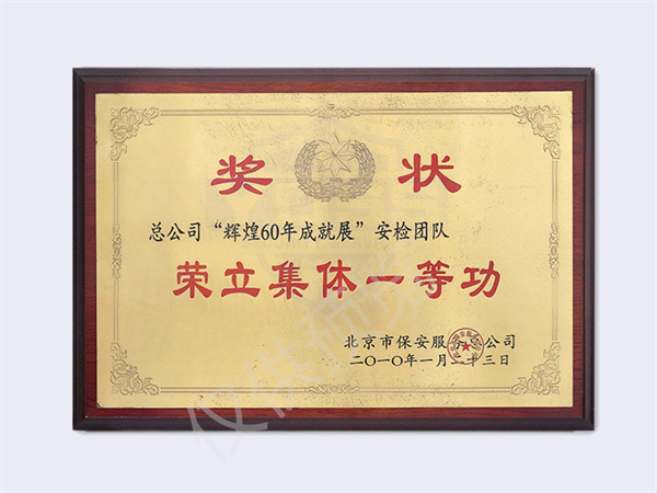 2010輝煌60年成就展集體一等功